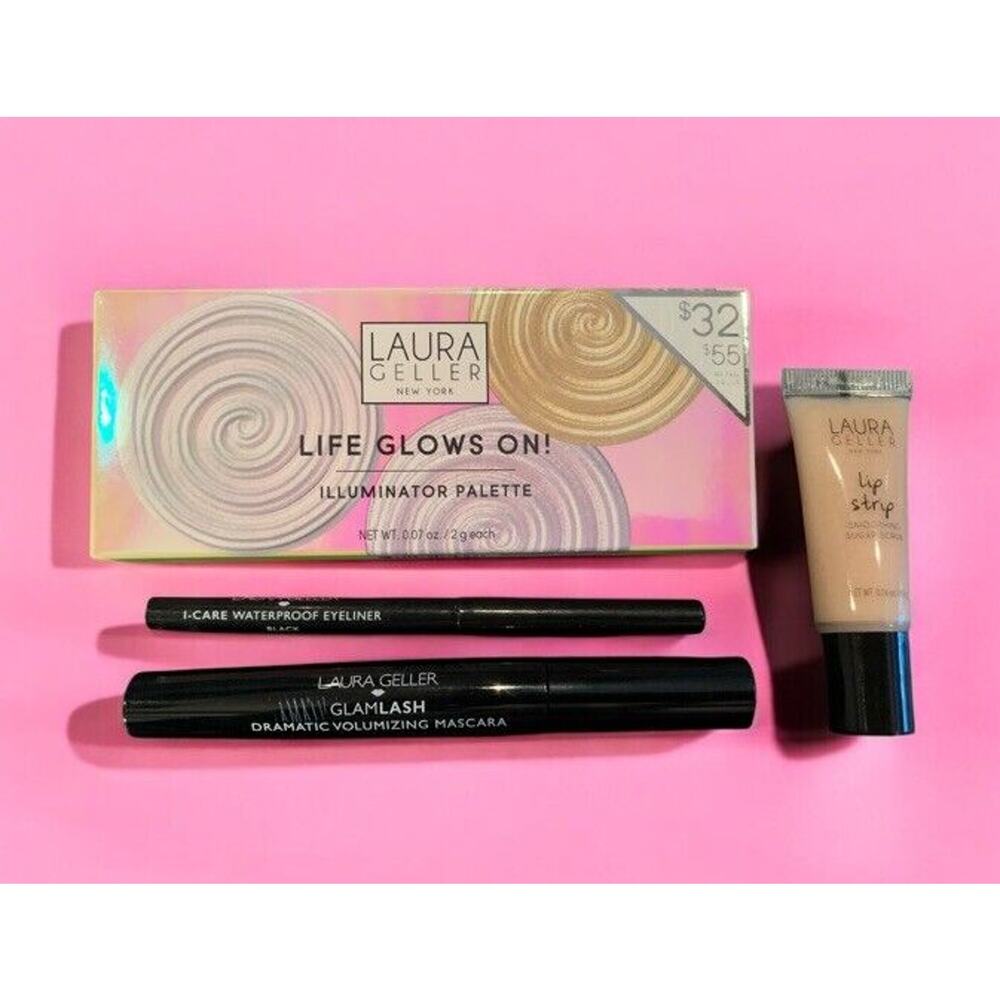 LAURA GELLER Life Glows On! Illuminator Palette + Glamlash Mascara + I-Care +